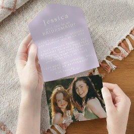 Will You Be My Bridesmaid Proposal Letter Photo オールインワン招待状