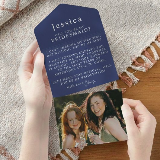 Will You Be My Bridesmaid Proposal Letter Photo オールインワン招待状