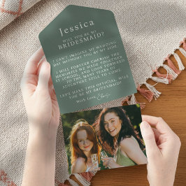 Will You Be My Bridesmaid Proposal Letter Photo オールインワン招待状