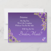 Will You Be My Bridesmaid? Purple Mauve Flowers  (正面)