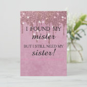 Will you be my bridesmaid? Rose Gold Dripping Invi 招待状 (スタンド正面)