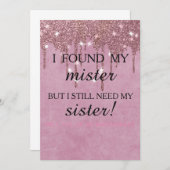 Will you be my bridesmaid? Rose Gold Dripping Invi 招待状 (正面/裏面)