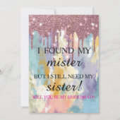 Will you be my bridesmaid? Rose Gold Dripping Invi 招待状 (正面)