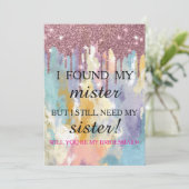 Will you be my bridesmaid? Rose Gold Dripping Invi 招待状 (スタンド正面)