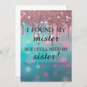 Will you be my bridesmaid? Rose Gold Dripping Invi 招待状 (正面/裏面)