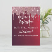 Will you be my bridesmaid? Rose Gold Dripping Invi 招待状 (スタンド正面)