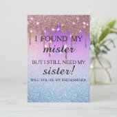 Will you be my bridesmaid? Rose Gold Dripping Invi 招待状 (スタンド正面)