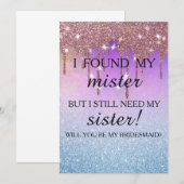 Will you be my bridesmaid? Rose Gold Dripping Invi 招待状 (正面/裏面)