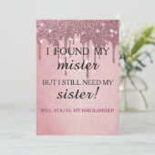 Will you be my bridesmaid? Rose Gold Dripping Invi 招待状 (スタンド正面)