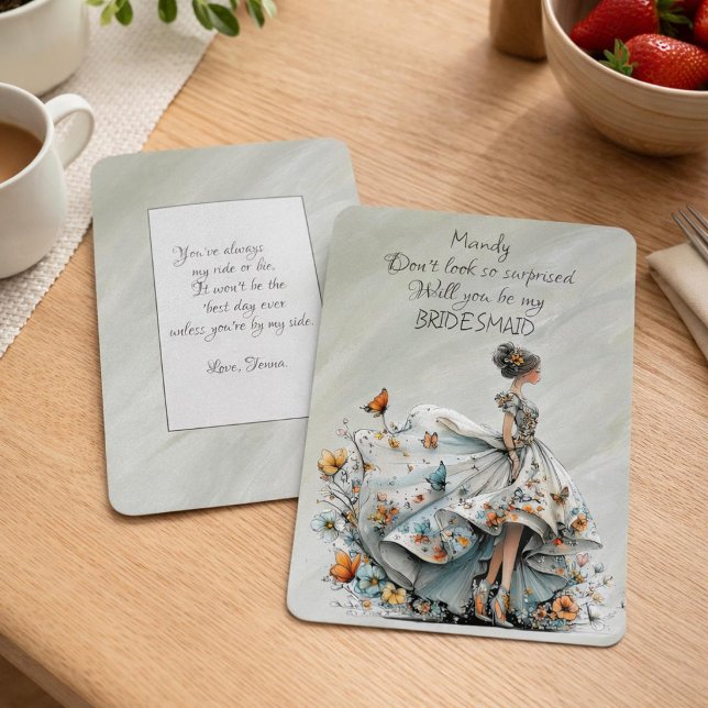 Will You Be My Bridesmaid Woman In Flowy Dress (クリエイターアップロード済み)