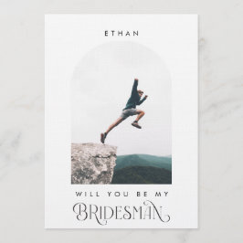 Will you be my Bridesman Minimal Photo Modern Arch 招待状