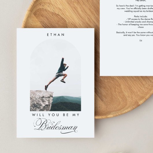 Will you be my Bridesman Minimal Photo Modern Arch 招待状