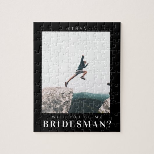 Will you be my Bridesman Minimalist Photo Modern ジグソーパズル (縦)