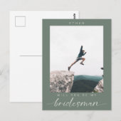 Will you be my Bridesman Minimalist Photo Modern  ポストカード (正面/裏面)