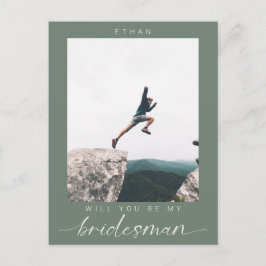 Will you be my Bridesman Minimalist Photo Modern  ポストカード