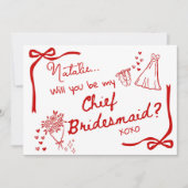 Will you be my Chief Bridesmaid Card Invitation 招待状 (正面)