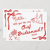 Will you be my Chief Bridesmaid Card Invitation 招待状 (正面/裏面)