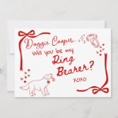 Will you be my Doggie Ring Bearer Card Invitation 招待状 (正面)
