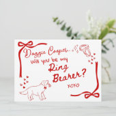 Will you be my Doggie Ring Bearer Card Invitation 招待状 (スタンド正面)