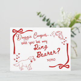 Will you be my Doggie Ring Bearer Card Invitation 招待状