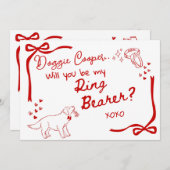 Will you be my Doggie Ring Bearer Card Invitation 招待状 (正面/裏面)