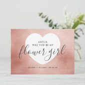 『Will You Be My Flower Girl Card -バラ金ゴールド 招待状 (スタンド正面)