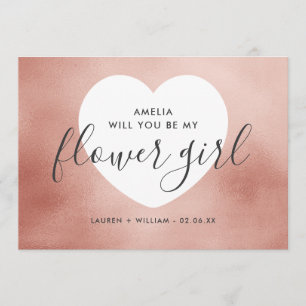 『Will You Be My Flower Girl Card -バラ金ゴールド 招待状