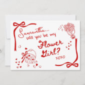 Will you be my Flower Girl Card Invitation 招待状 (正面)