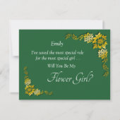 Will You Be My Flower Girl? Emerald Green & Gold (正面)