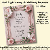 Will You Be My Flower Girl?   Pink Roses & Doves