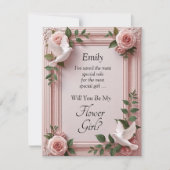 Will You Be My Flower Girl?   Pink Roses & Doves (正面)
