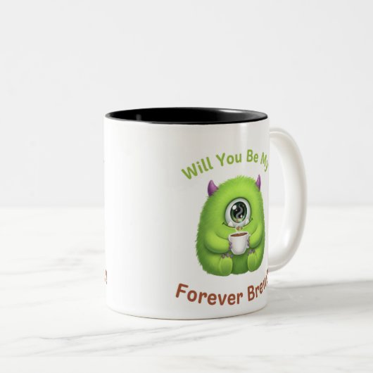 Will You Be My Forever Brew Mug – Romantic Coffee ツートーンマグカップ (正面右)