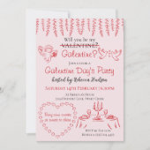 Will You Be My Galentine? Galentine Day's Party 招待状 (正面)