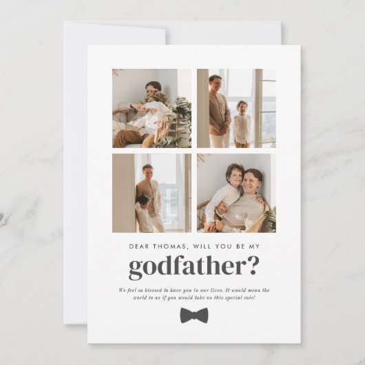 Will You Be My Godfather 4 Photo Proposal Card 招待状 (正面)