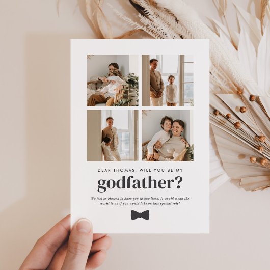 Will You Be My Godfather 4 Photo Proposal Card 招待状