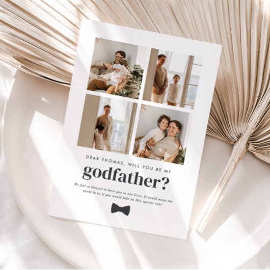 Will You Be My Godfather 4 Photo Proposal Card 招待状