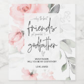 Will You Be My Godfather Asking Baby Announcement ワインラベル (シングルラベル)