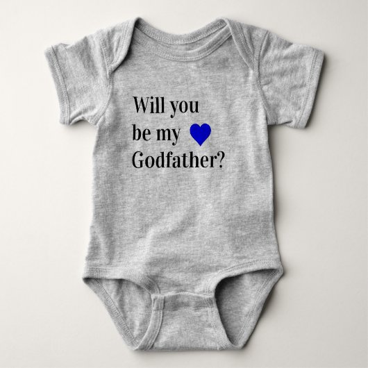 will you be my godfather baby bodysuit ベビーボディスーツ (正面)