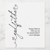 Will You Be My Godfather Godparent Proposal ワインラベル (シングルラベル)