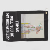 Will You Be My Godfather Godparent Proposal Golfer ゴルフタオル (横)