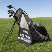 Will You Be My Godfather Godparent Proposal Golfer ゴルフタオル (グリーン)