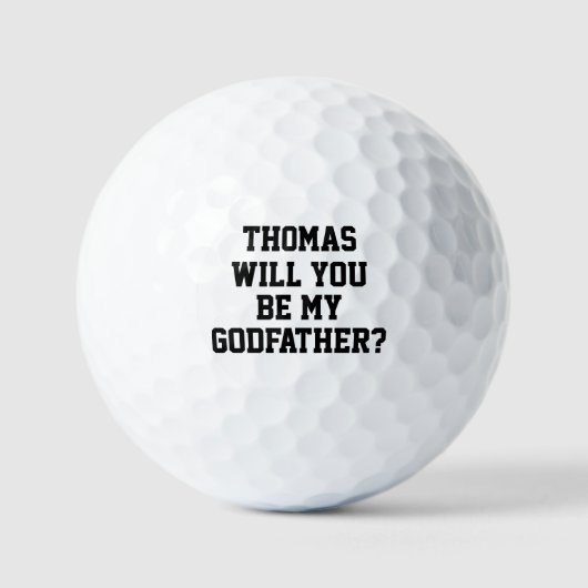 Will You Be My Godfather Godparent Proposal Golfer ゴルフボール (正面)