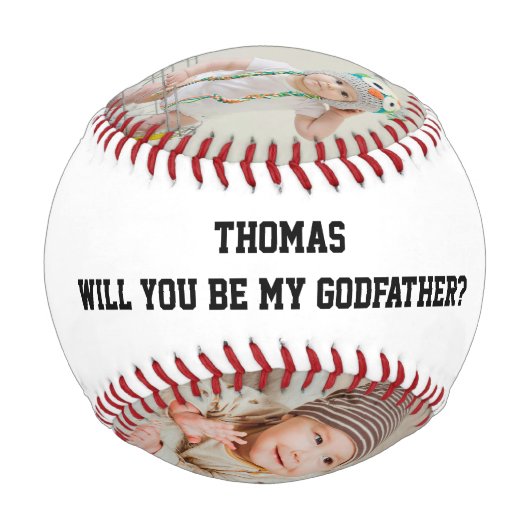 Will You Be My Godfather Godparent Proposal Sports 野球ボール (裏面)