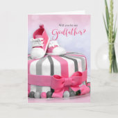 Will you be my Godfather Pink and Purple Cake カード (正面)