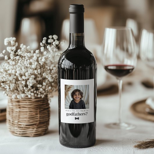 Will You Be My Godfathers Photo Proposal ワインラベル