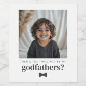 Will You Be My Godfathers Photo Proposal ワインラベル (シングルラベル)