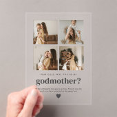 Will You Be My Godmother 4 Photo Proposal Card アクリル招待状 (インサイチュ (ポータブル))