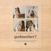 Will You Be My Godmother 4 Photo Proposal Card アクリル招待状 (正面)