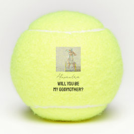 Will You Be My Godmother Godparent Proposal Photo テニスボール