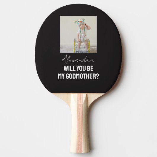 Will You Be My Godmother Godparent Proposal Sports 卓球ラケット (正面)